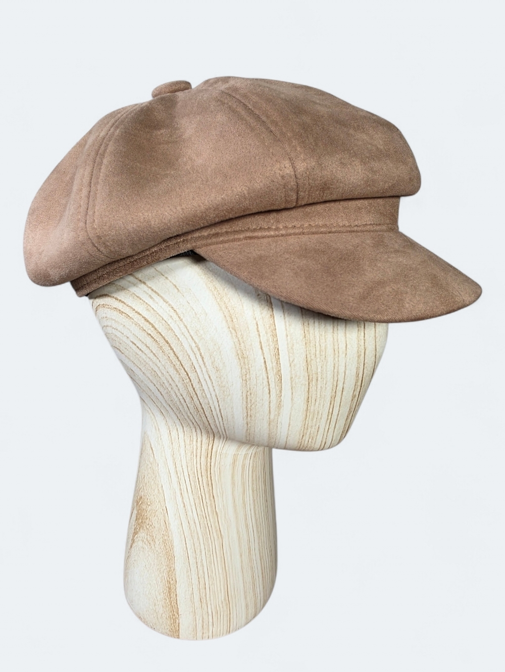 Brown Faux Suede Newsboy Cap | Structured Baker Boy Hat Women's One Size